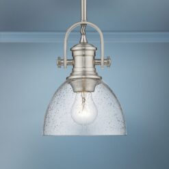 Golden Lighting Hines 7" Wide Pewter Mini Pendant Light