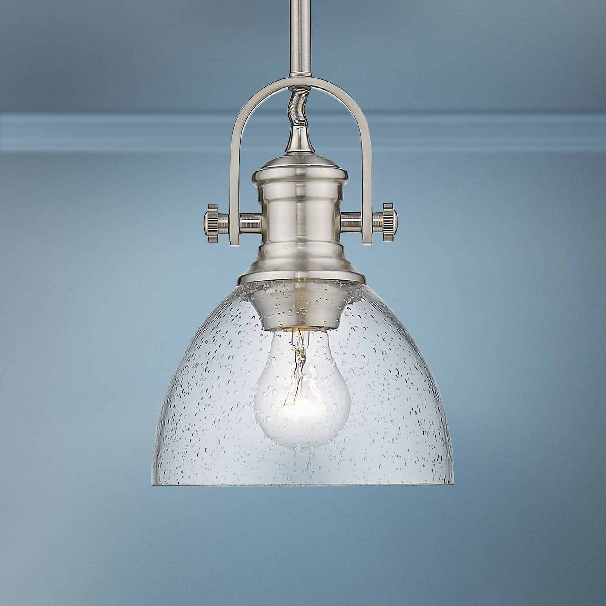 Golden Lighting Hines 7" Wide Pewter Mini Pendant Light
