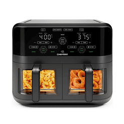 CHEFMAN 6 Quart Dual Basket Air Fryer Oven, Black