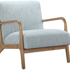 INK + IVY Novak Light Blue Fabric Mid-Century Modern Lounge Chair