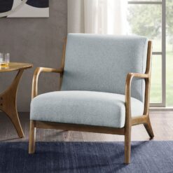 INK + IVY Novak Light Blue Fabric Mid-Century Modern Lounge Chair