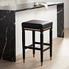 55 Downing Street Jaxon 31 1/4" High Black Faux Leather Barstool