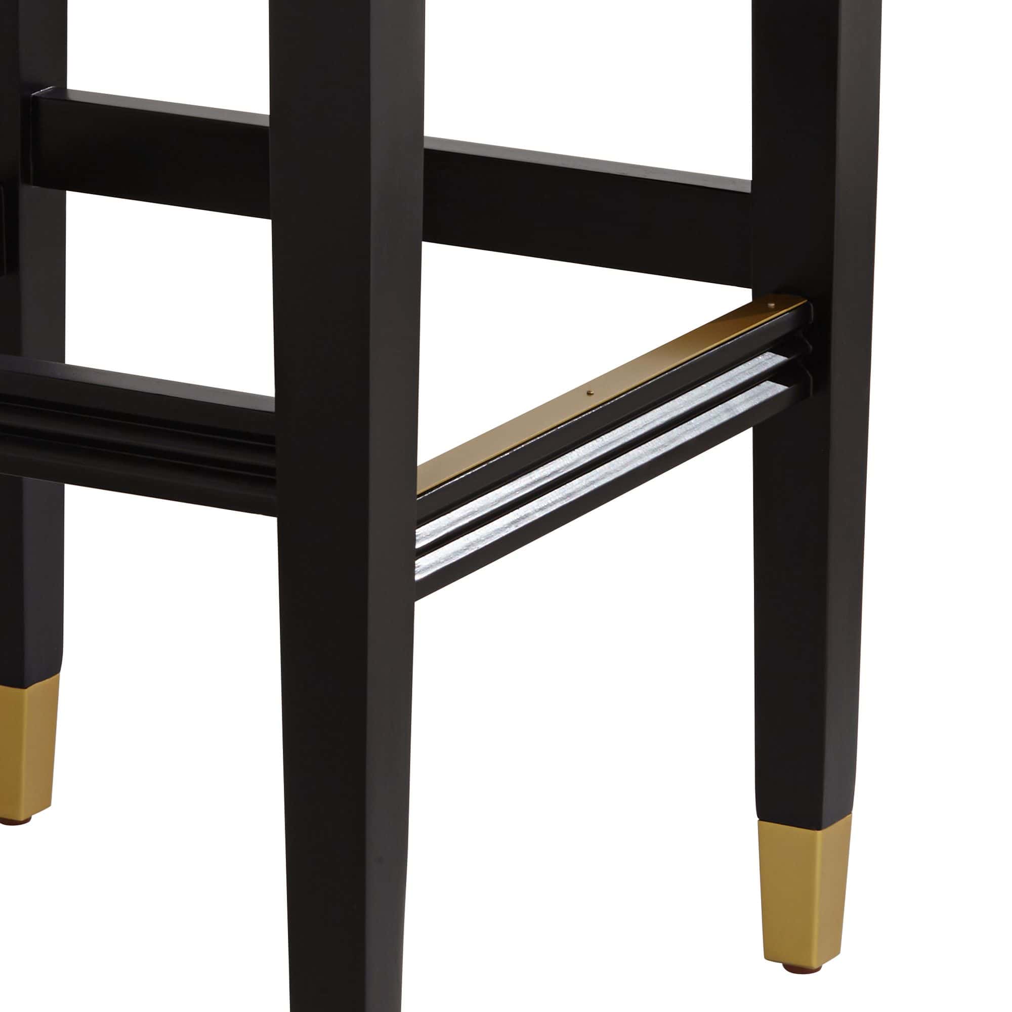 55 Downing Street Jaxon 31 1/4" High Black Faux Leather Barstool