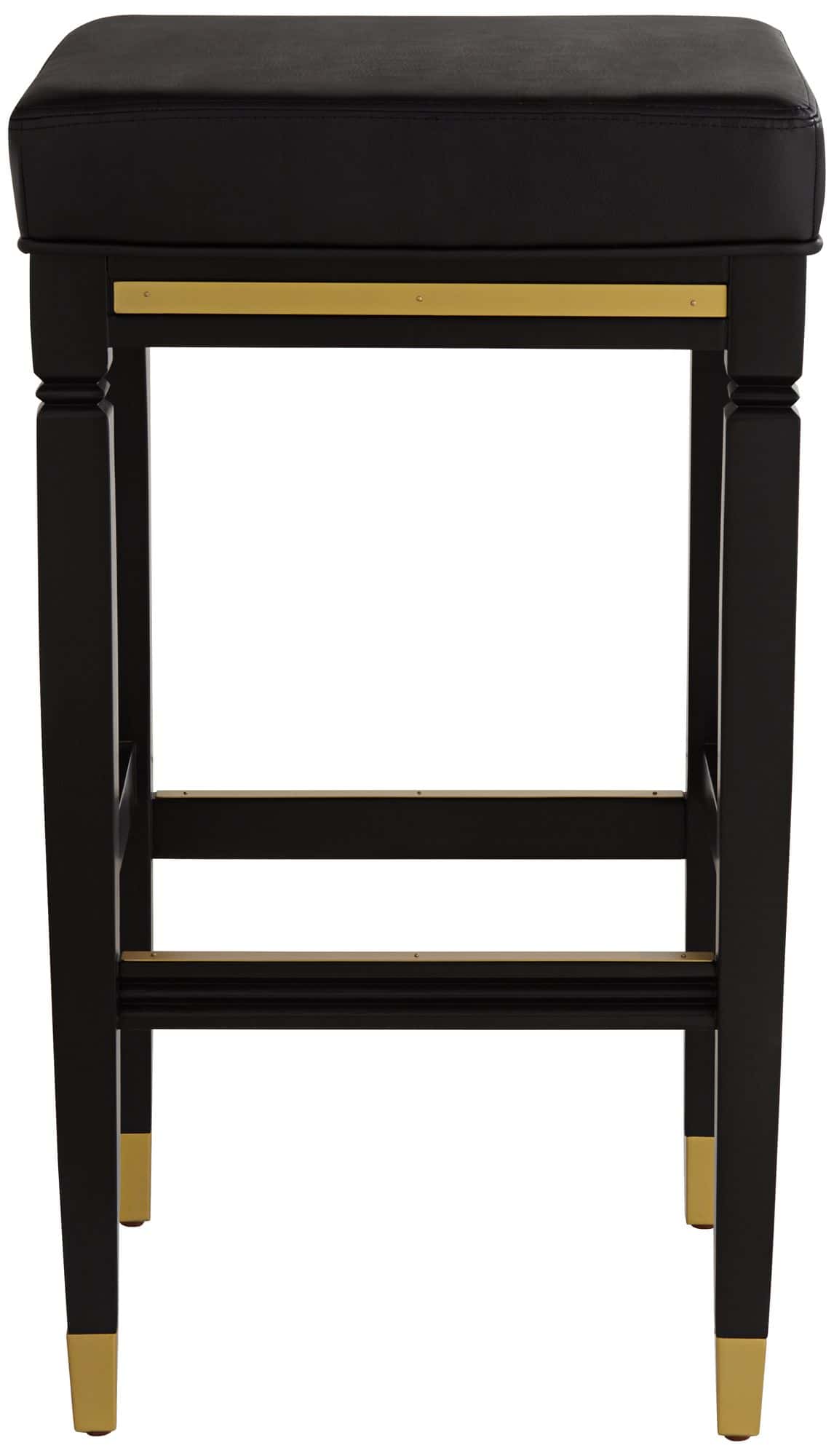 55 Downing Street Jaxon 31 1/4" High Black Faux Leather Barstool