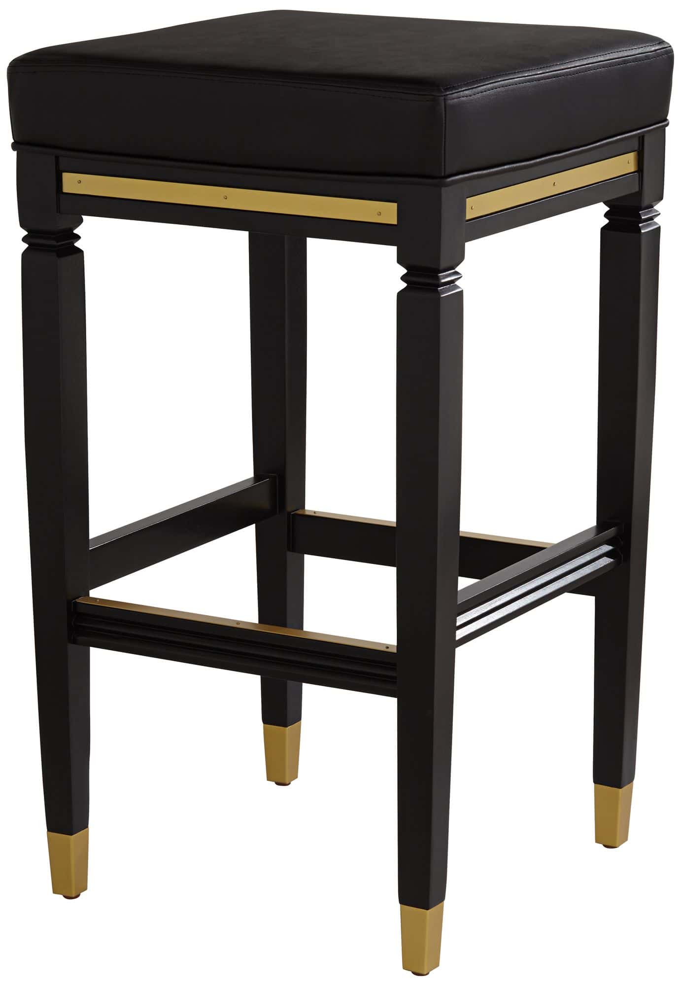 55 Downing Street Jaxon 31 1/4" High Black Faux Leather Barstool