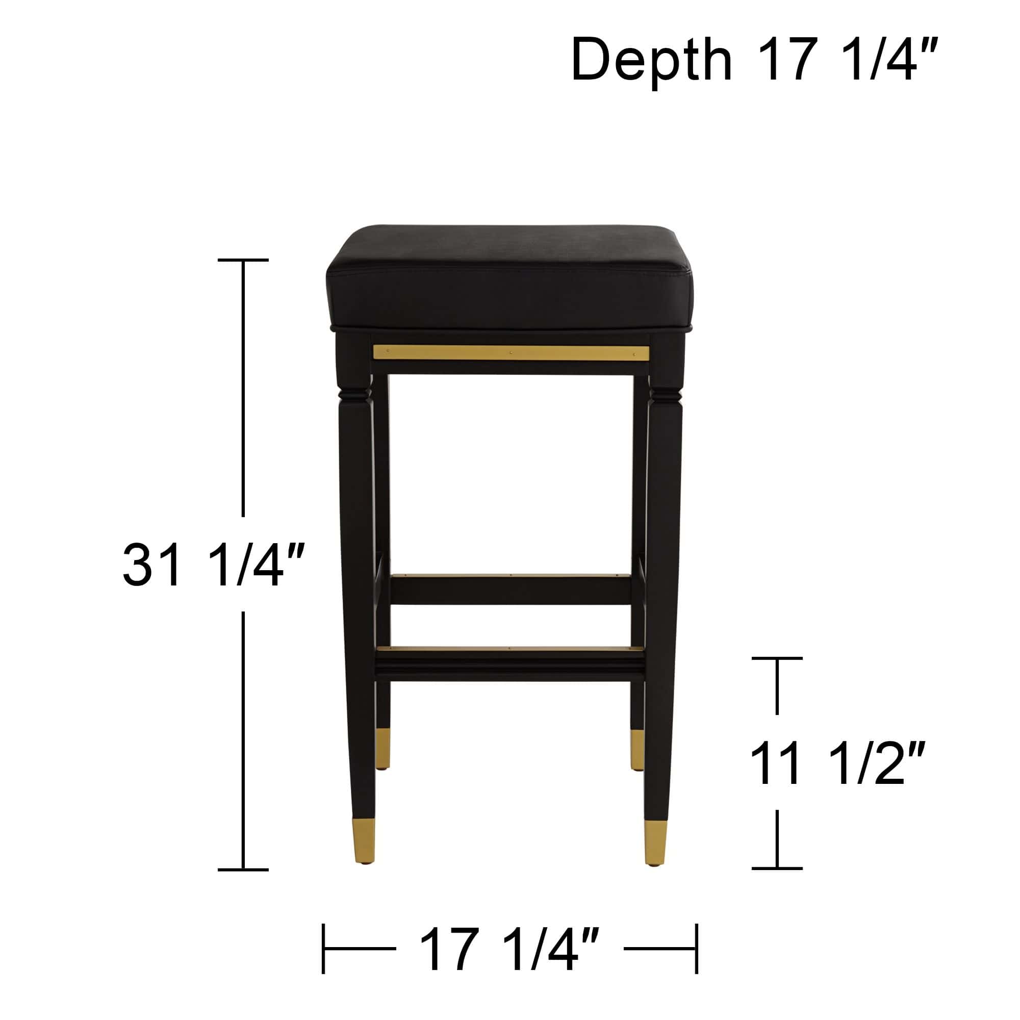 55 Downing Street Jaxon 31 1/4" High Black Faux Leather Barstool