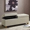 Madison Park Jaxon 52 1/2" Wide Natural Fabric Tufted Storage Bench