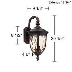 John Timberland Bellagio 20 1/2" Bronze Downbridge Outdoor Wall Light