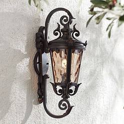 John Timberland Casa Marseille 19" Bronze Scroll Outdoor Wall Light