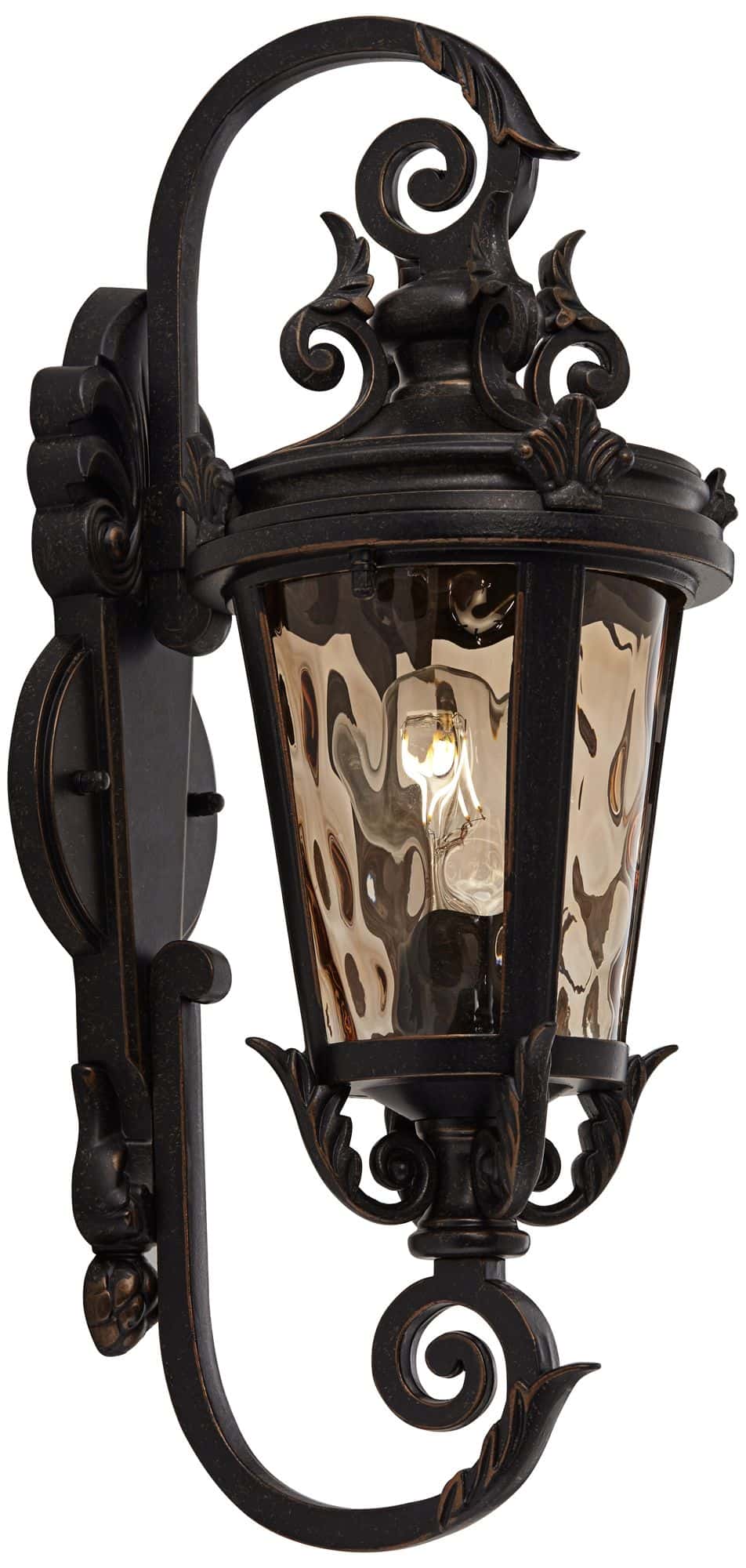 John Timberland Casa Marseille 19" Bronze Scroll Outdoor Wall Light