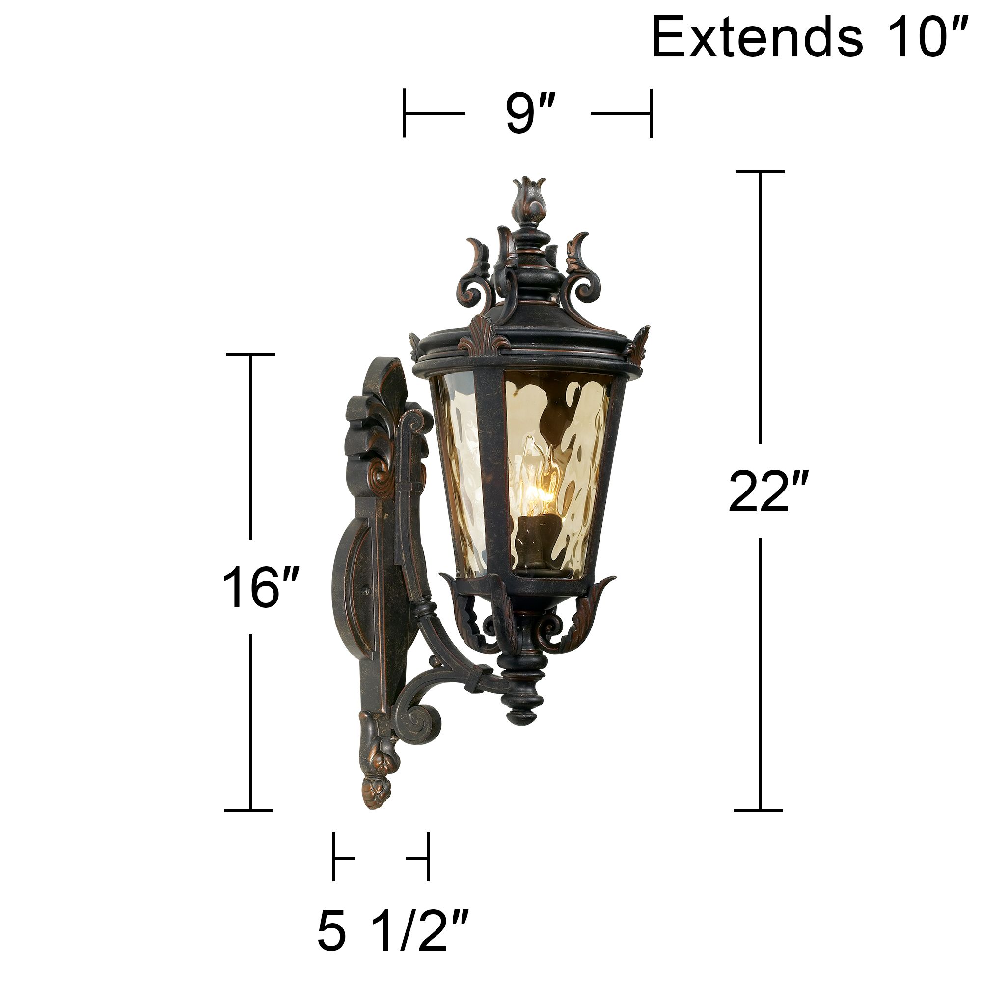 John Timberland Casa Marseille 22" High Bronze Outdoor Wall Lig