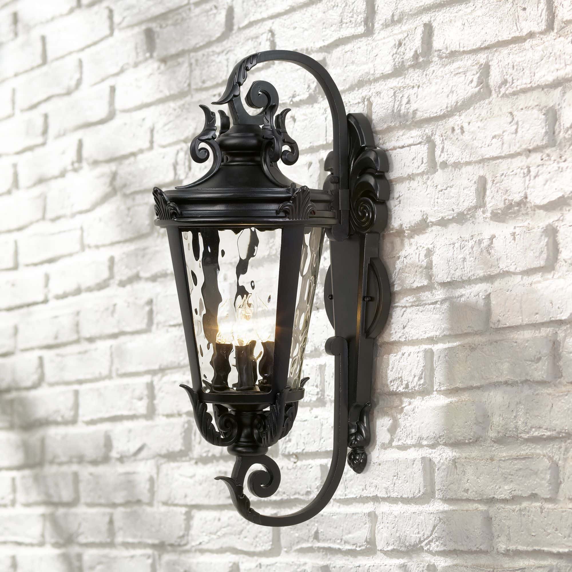 John Timberland Casa Marseille 27 1/2" High Black Outdoor Wall Light