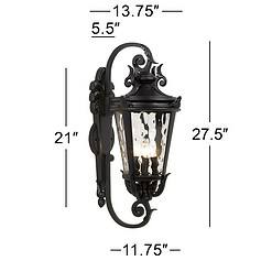 John Timberland Casa Marseille 27 1/2" High Black Outdoor Wall Light