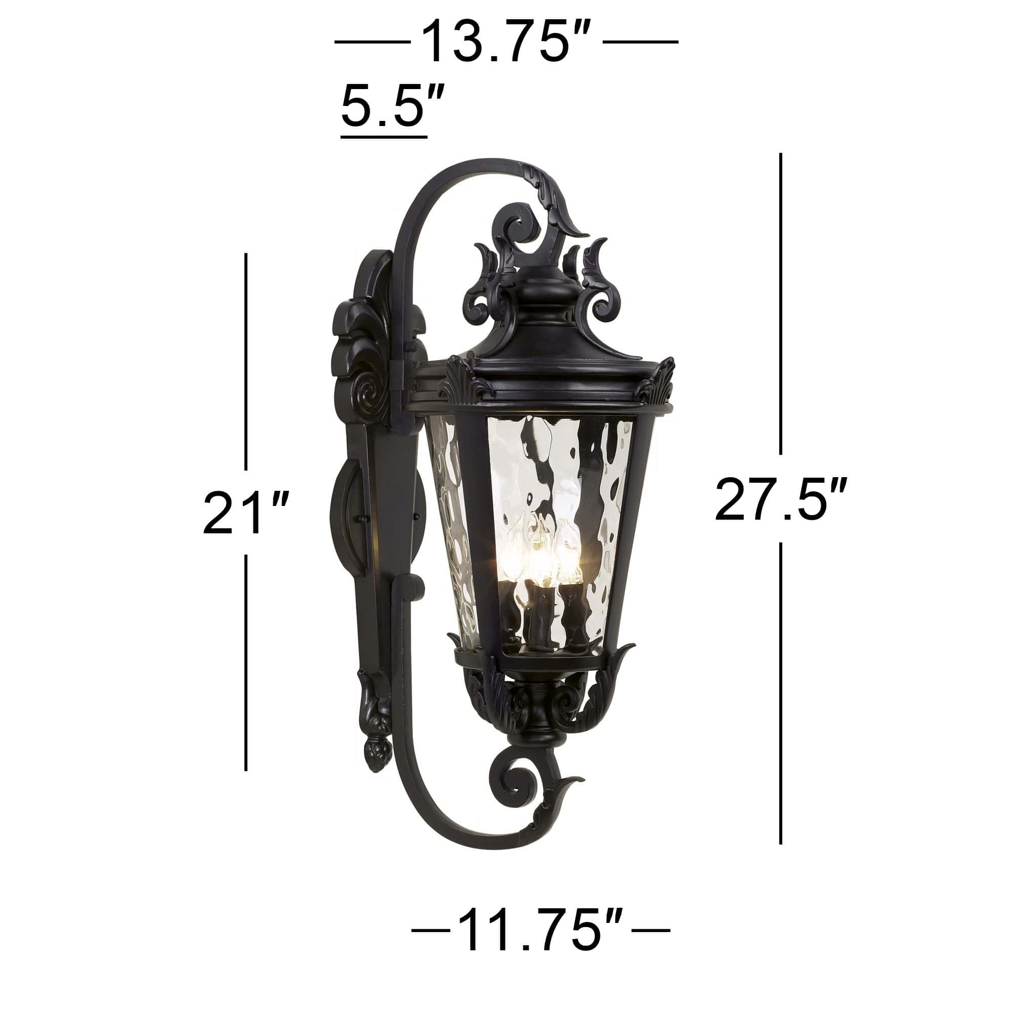 John Timberland Casa Marseille 27 1/2" High Black Outdoor Wall Light