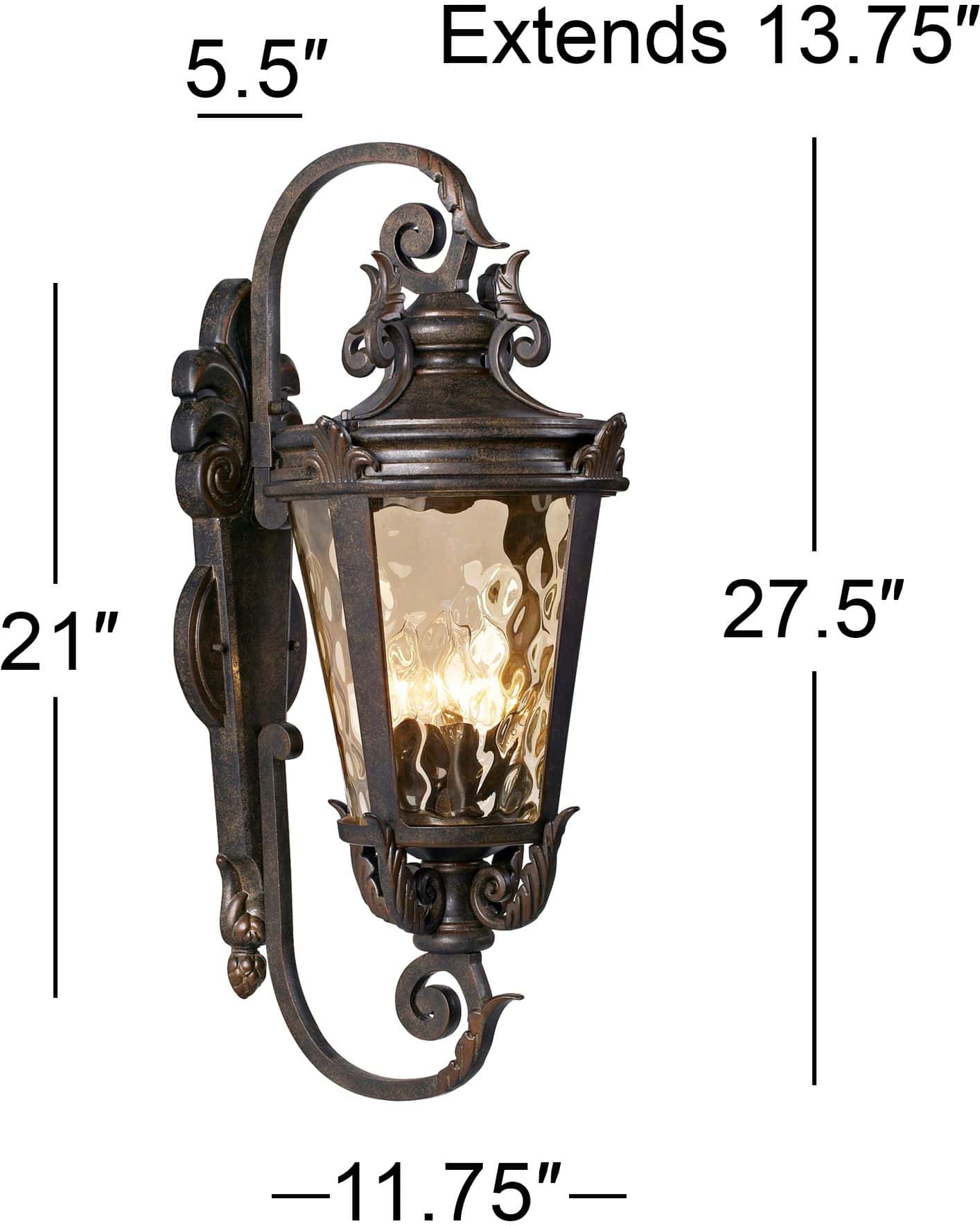John Timberland Casa Marseille 27 1/2" High Bronze Outdoor Wall Light