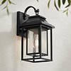 John Timberland Cecile 15 1/4" Black Box Lantern Outdoor Wall Light