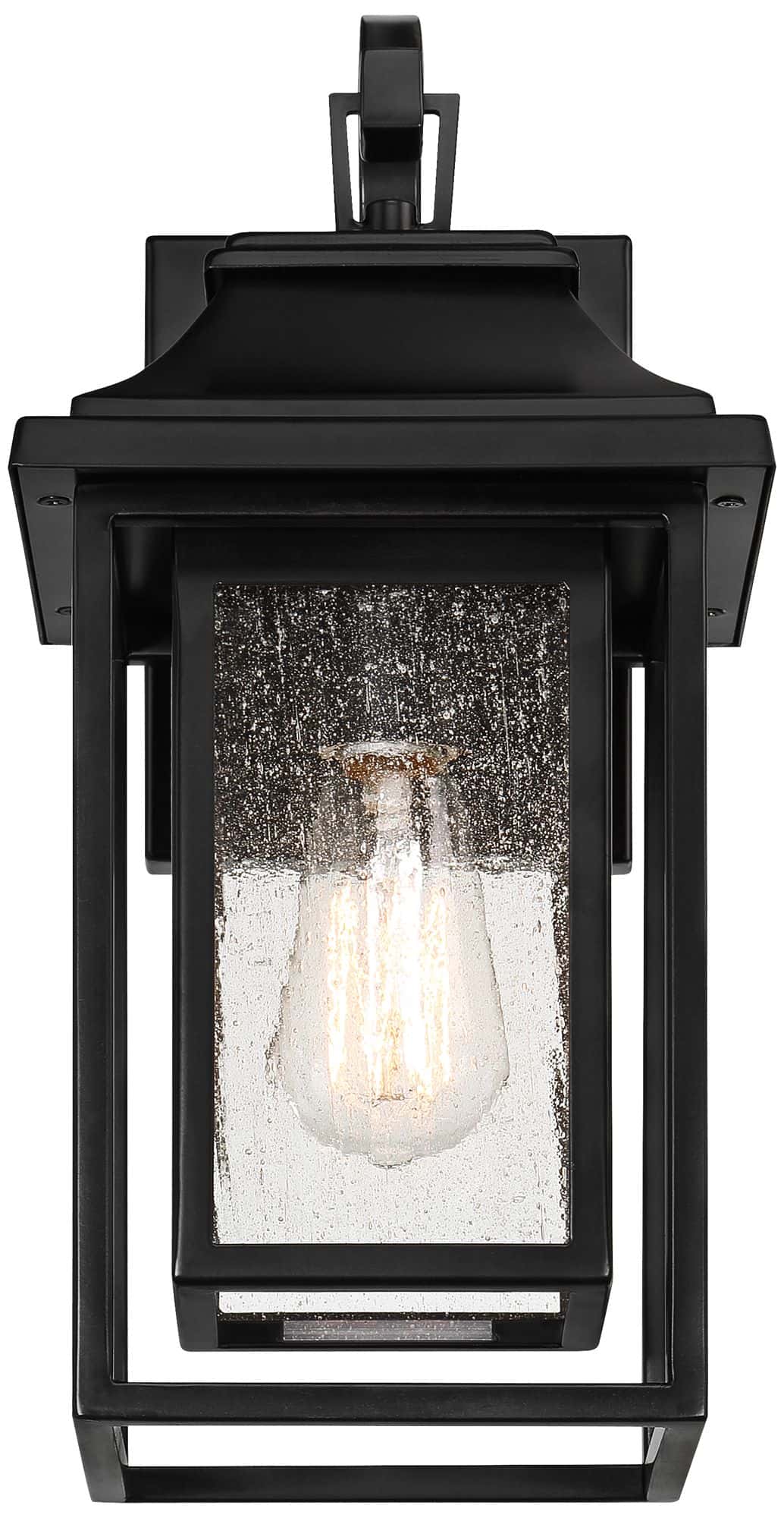 John Timberland Cecile 15 1/4" Black Box Lantern Outdoor Wall Light