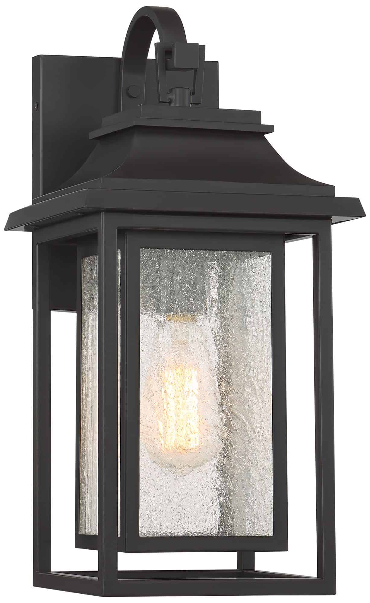 John Timberland Cecile 18 1/4" Bronze Lantern Box Outdoor Wall Light