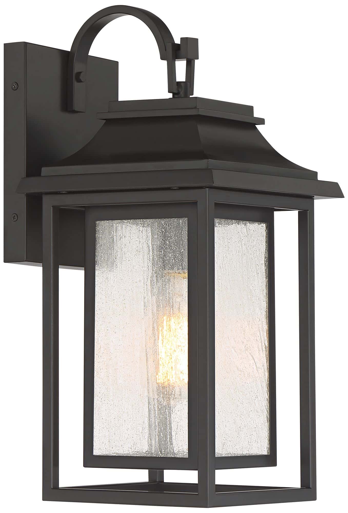John Timberland Cecile 18 1/4" Bronze Lantern Box Outdoor Wall Light