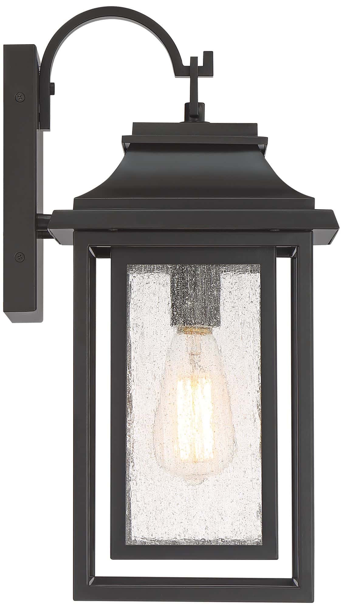 John Timberland Cecile 18 1/4" Bronze Lantern Box Outdoor Wall Light