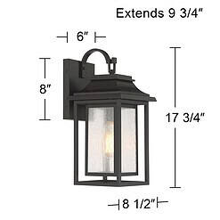 John Timberland Cecile 18 1/4" Bronze Lantern Box Outdoor Wall Light