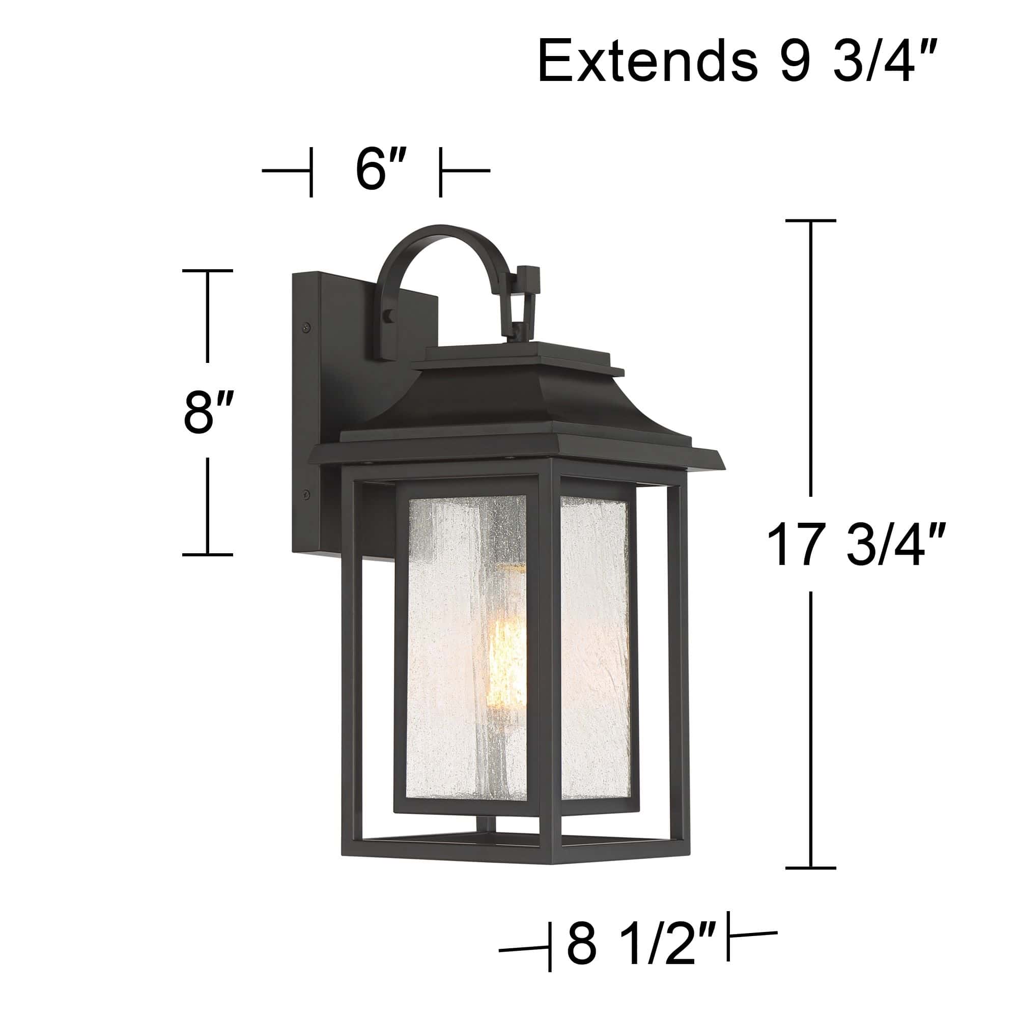 John Timberland Cecile 18 1/4" Bronze Lantern Box Outdoor Wall Light