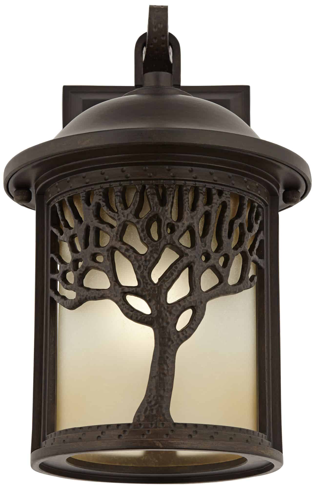 John Timberland Mission Oak Tree 12 1/4" Bronze Outdoor Wall Light