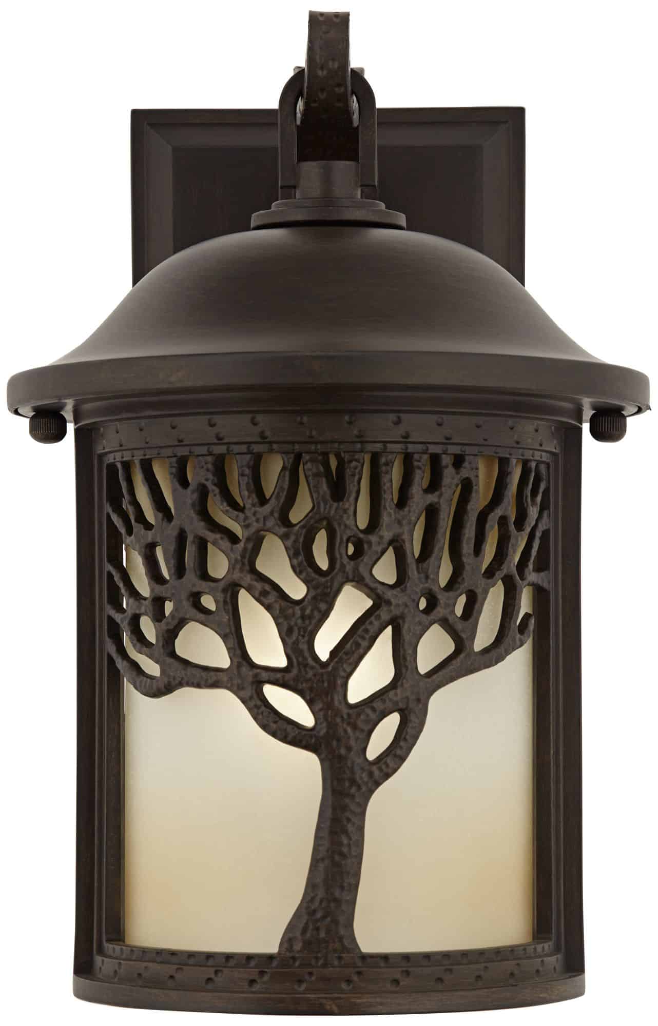 John Timberland Mission Oak Tree 12 1/4" Bronze Outdoor Wall Light