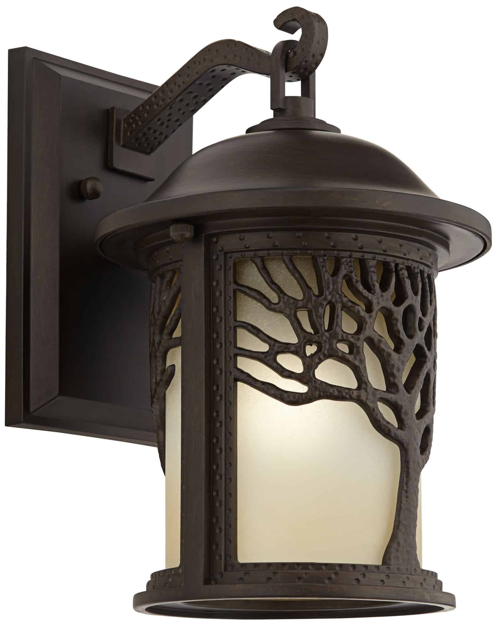 John Timberland Mission Oak Tree 12 1/4" Bronze Outdoor Wall Light