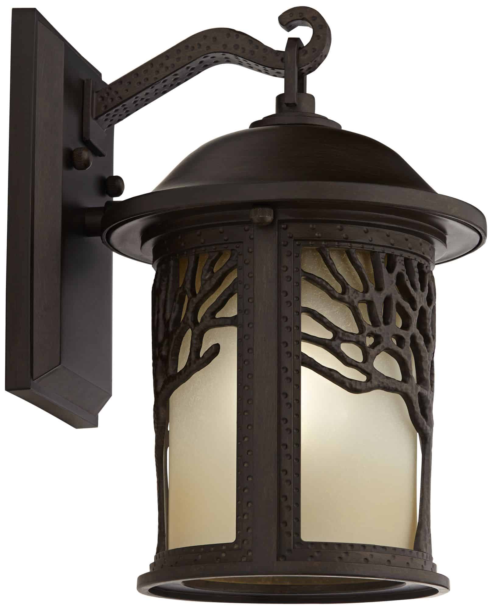 John Timberland Mission Oak Tree 12 1/4" Bronze Outdoor Wall Light