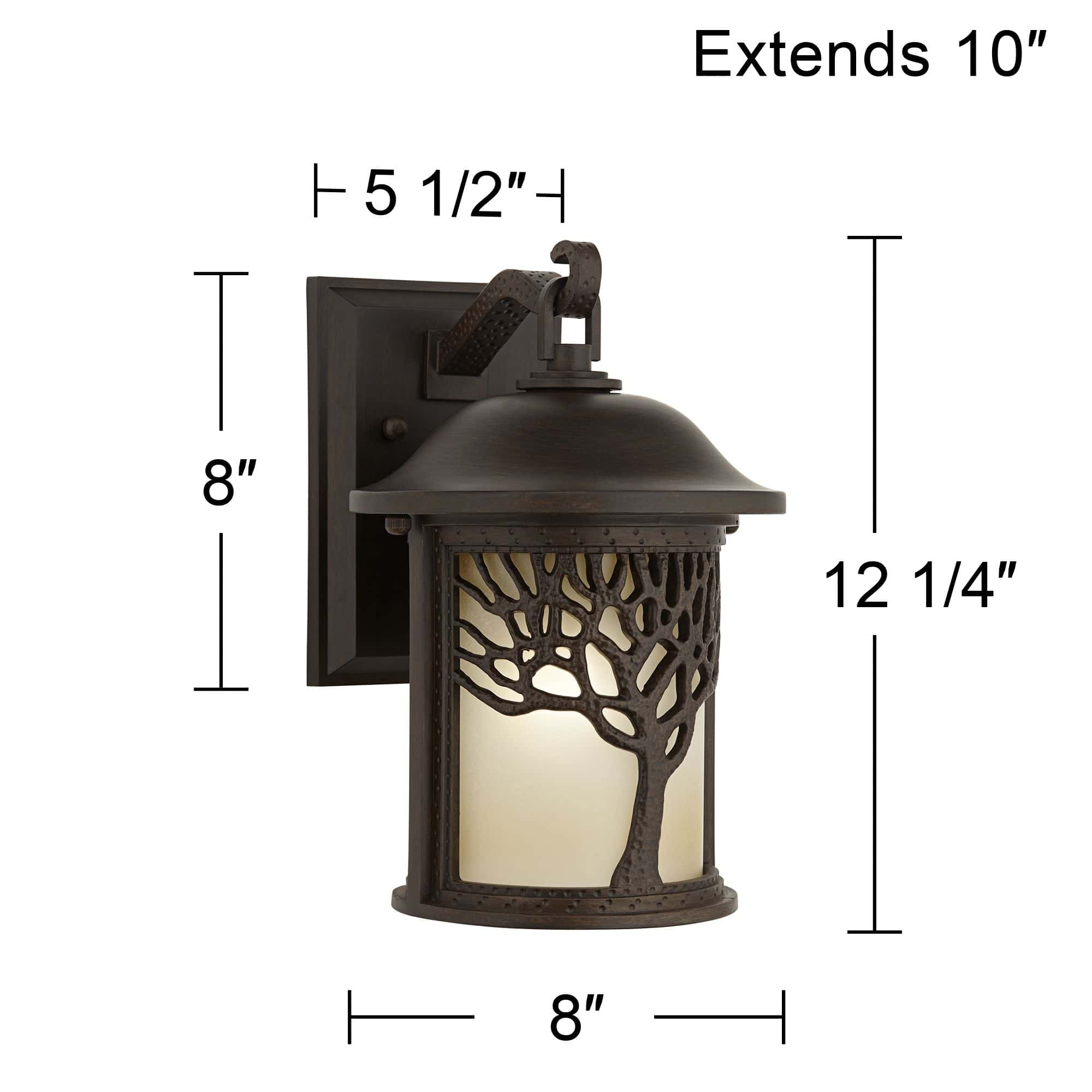 John Timberland Mission Oak Tree 12 1/4" Bronze Outdoor Wall Light