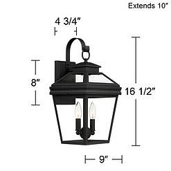 John Timberland Stratton Street 16 1/2" High Black Outdoor Wall Light