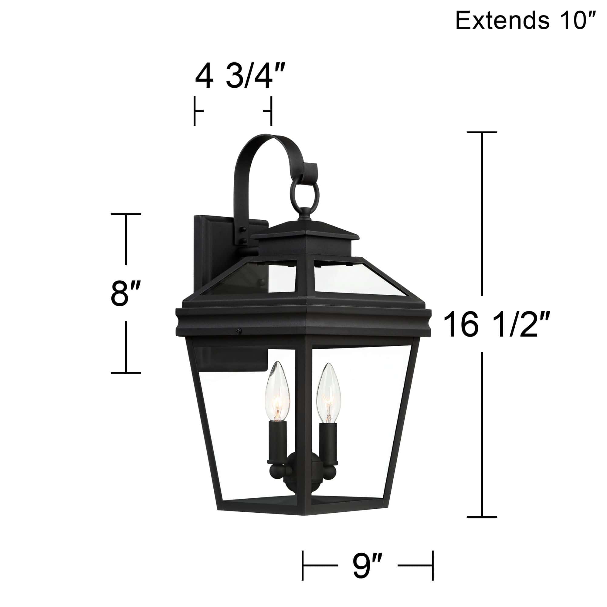 John Timberland Stratton Street 16 1/2" High Black Outdoor Wall Light