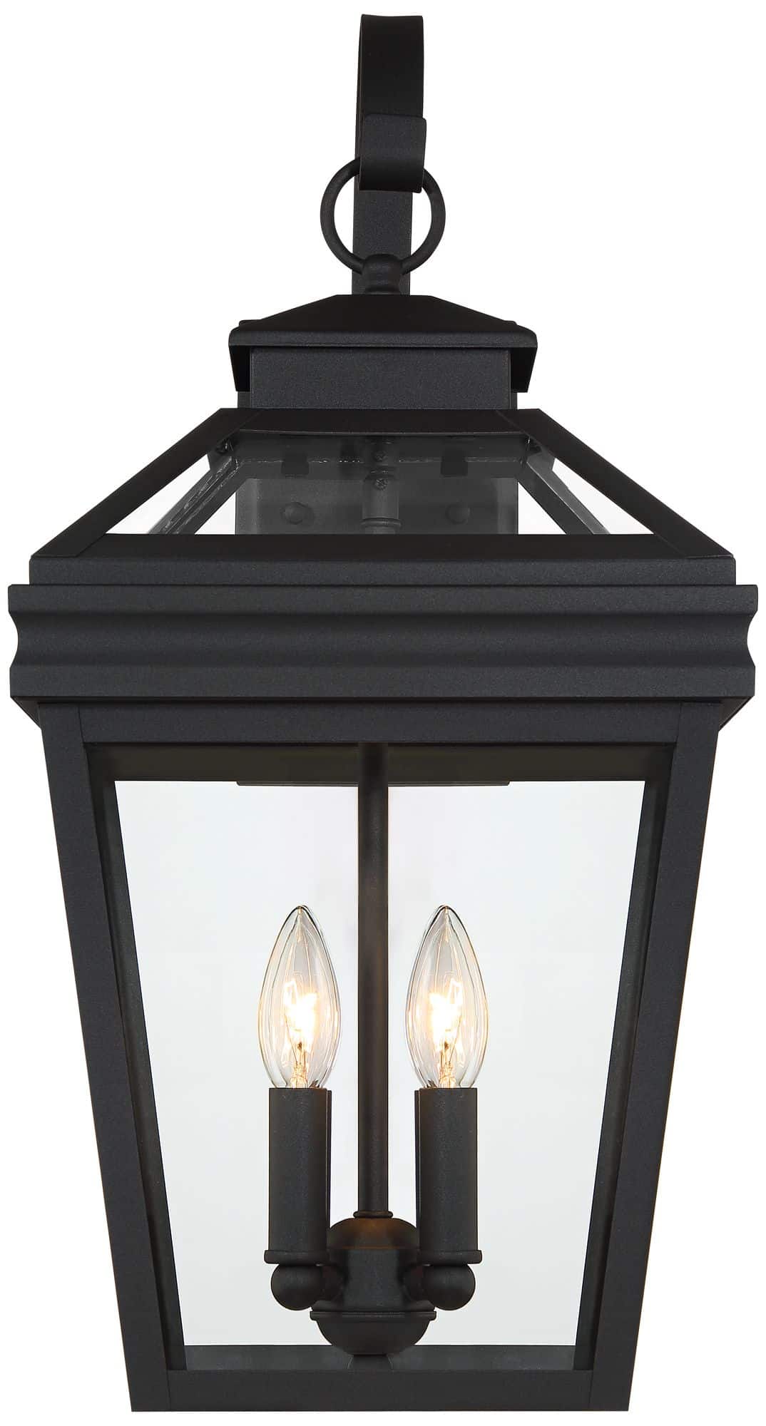 John Timberland Stratton Street 22" Black Outdoor Lantern Wall Light