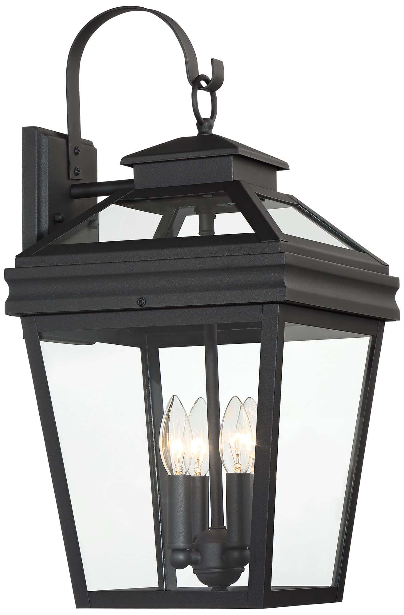 John Timberland Stratton Street 22" Black Outdoor Lantern Wall Light