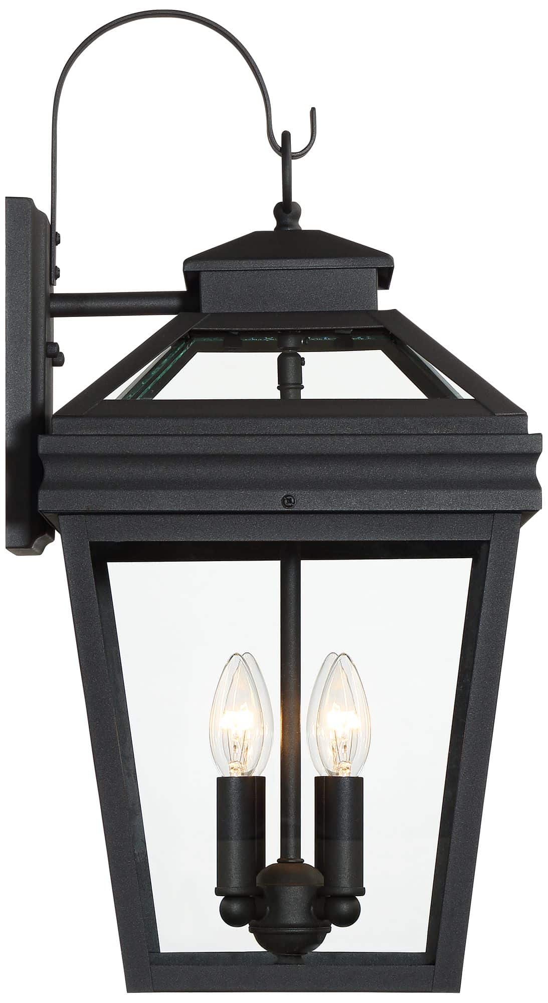 John Timberland Stratton Street 22" Black Outdoor Lantern Wall Light