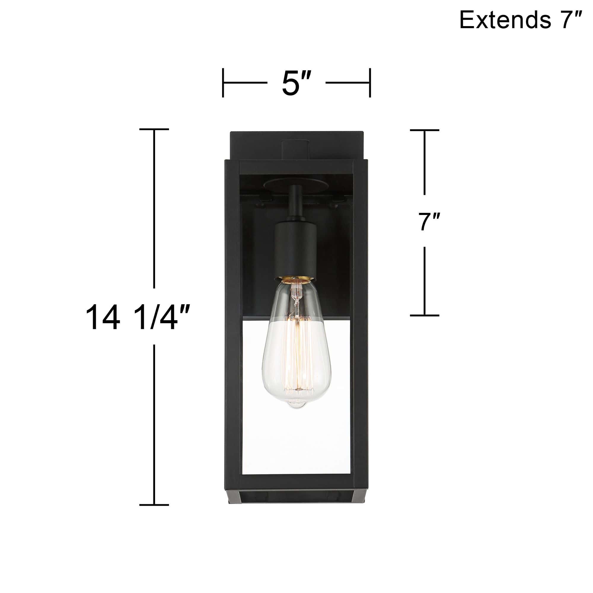 John Timberland Titan 14 1/4" Mystic Black Outdoor Lights Set of 2