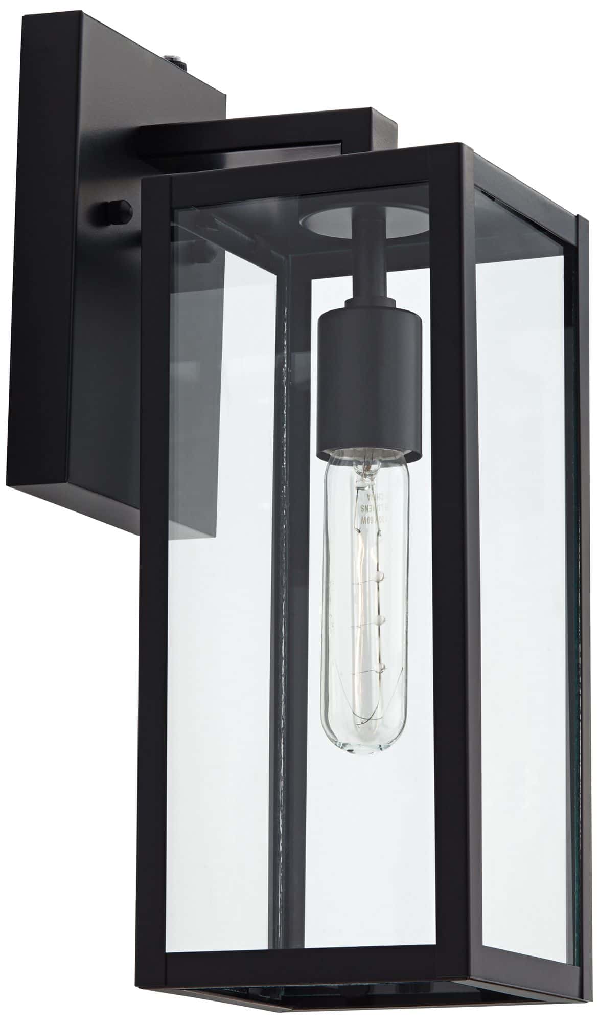 John Timberland Titan 14" Black Dusk to Dawn Outdoor Lights Set of 2