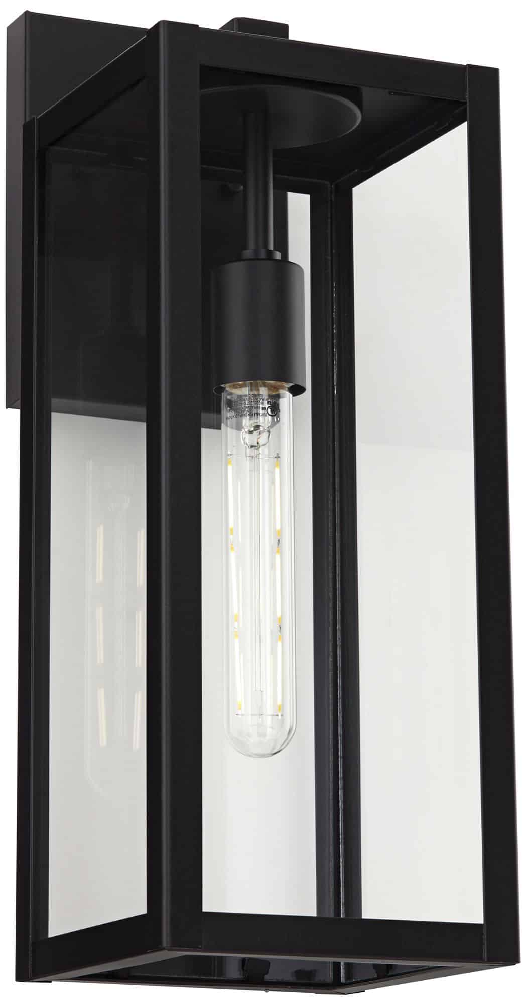 John Timberland Titan 17" Mystic Black Outdoor Wall Lights Set of 2
