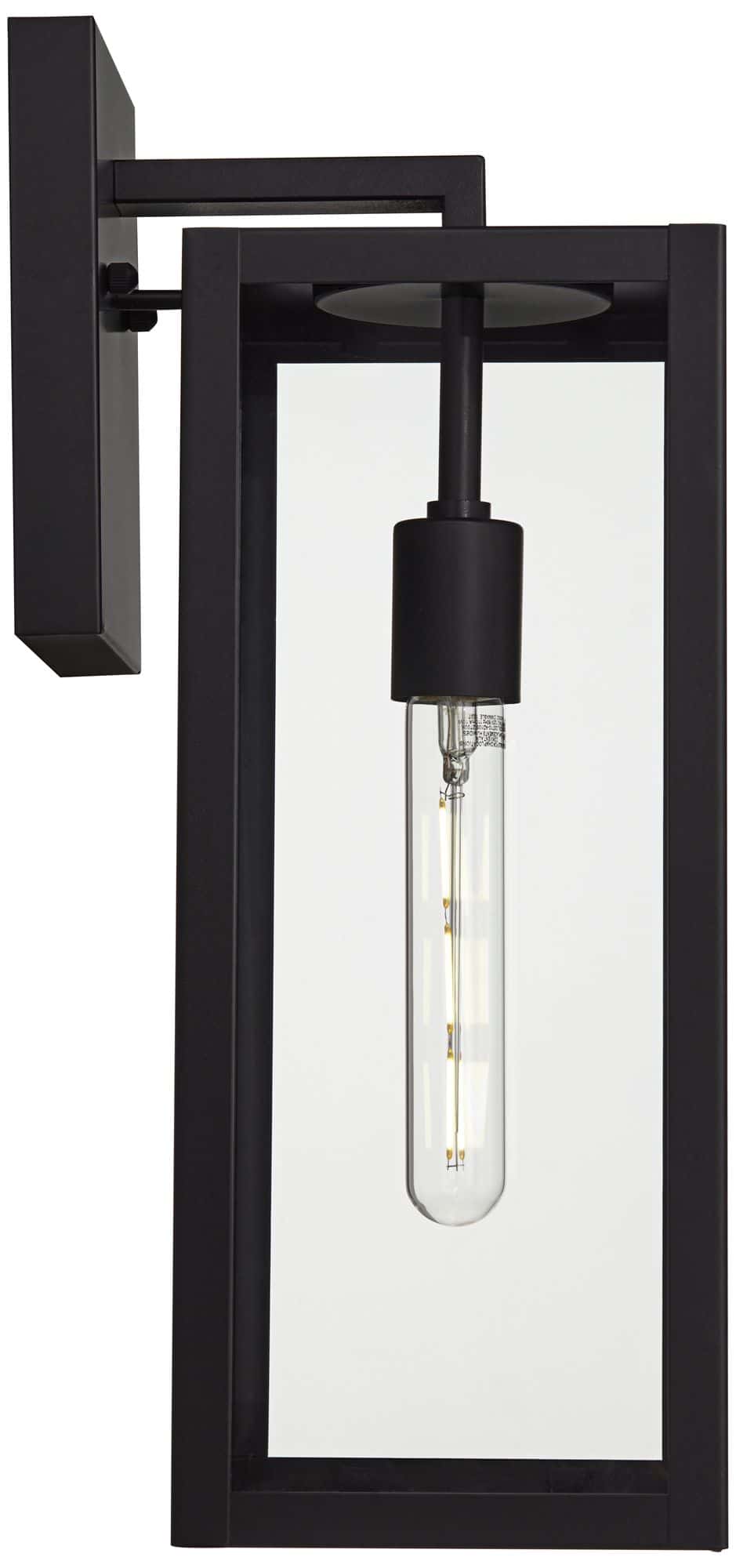 John Timberland Titan 17" Mystic Black Outdoor Wall Lights Set of 2