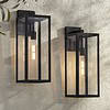 John Timberland Titan 20" Mystic Black Outdoor Wall Lights Set of 2