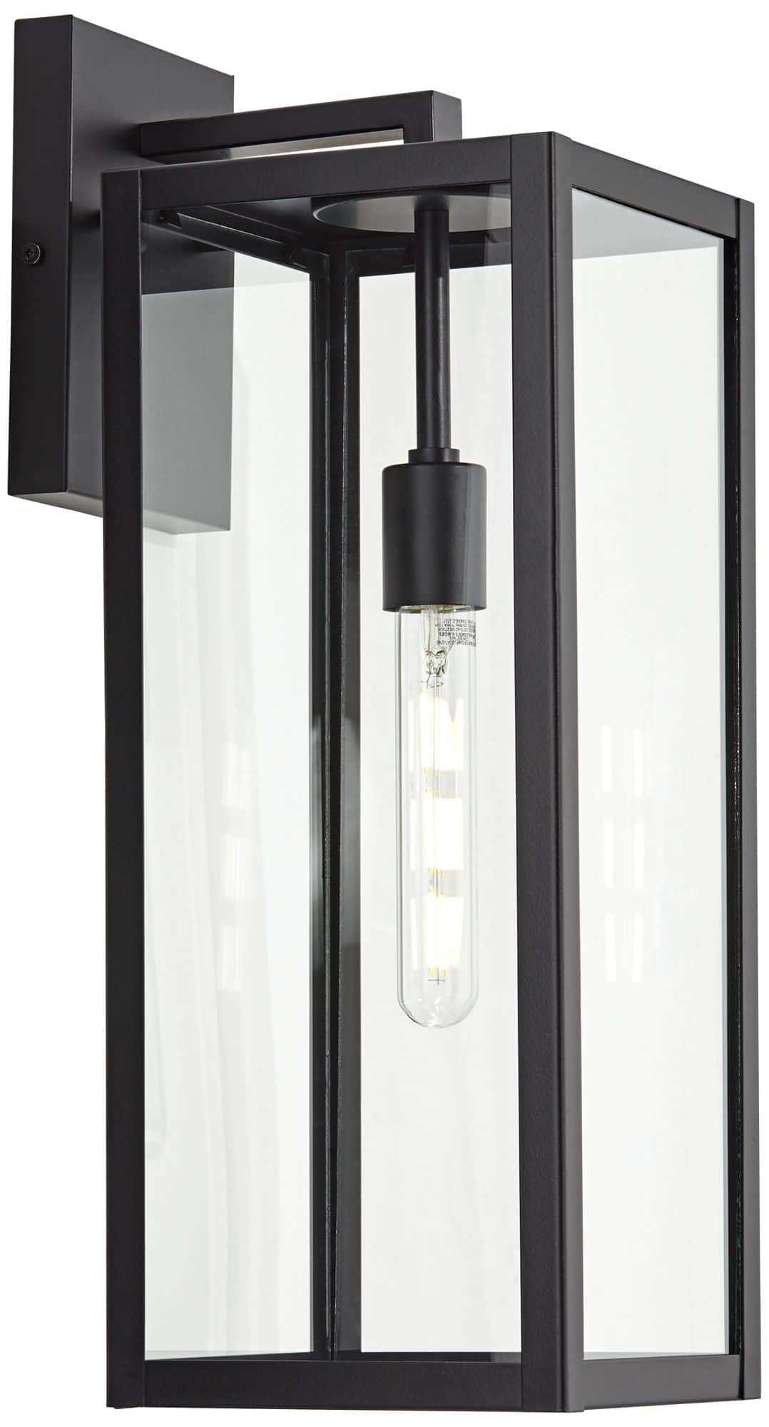 John Timberland Titan 20" Mystic Black Outdoor Wall Lights Set of 2