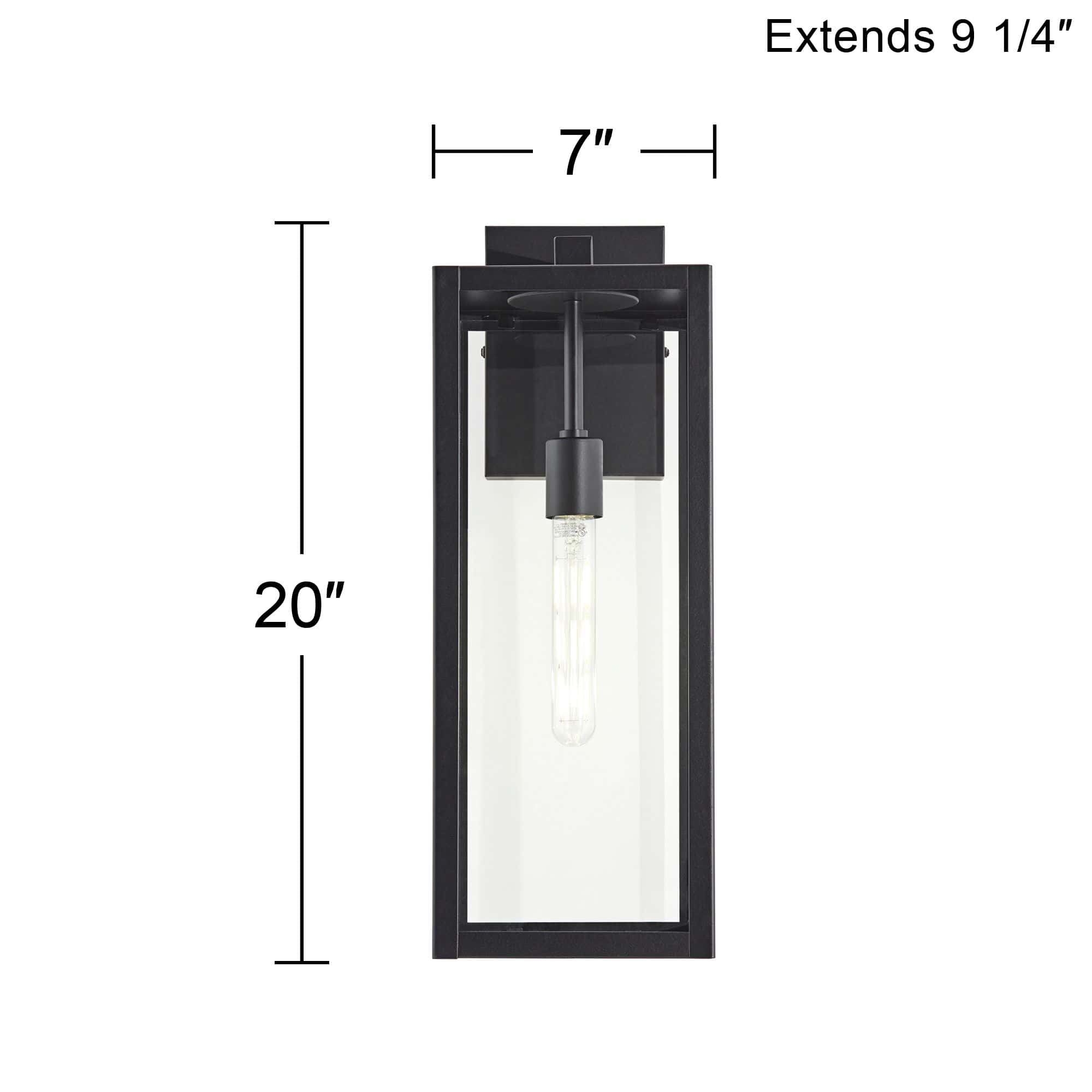 John Timberland Titan 20" Mystic Black Outdoor Wall Lights Set of 2