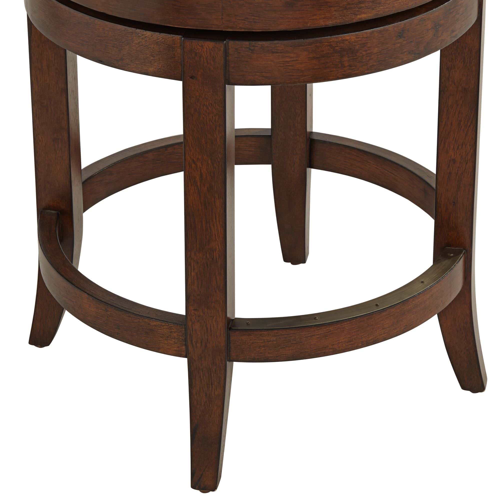 55 Downing Street Lev 24" High Distressed Walnut Linen Counter Stool