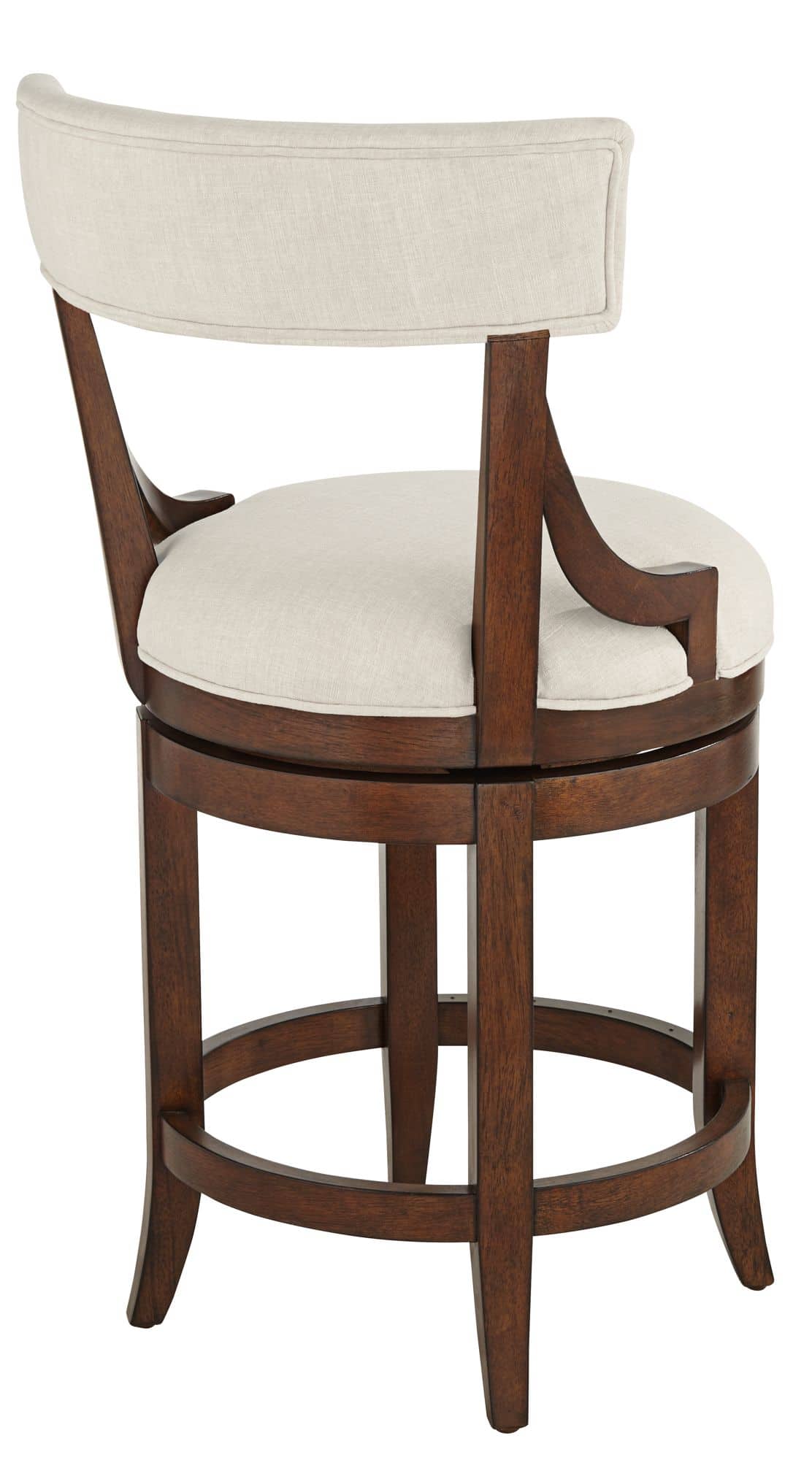 55 Downing Street Lev 24" High Distressed Walnut Linen Counter Stool