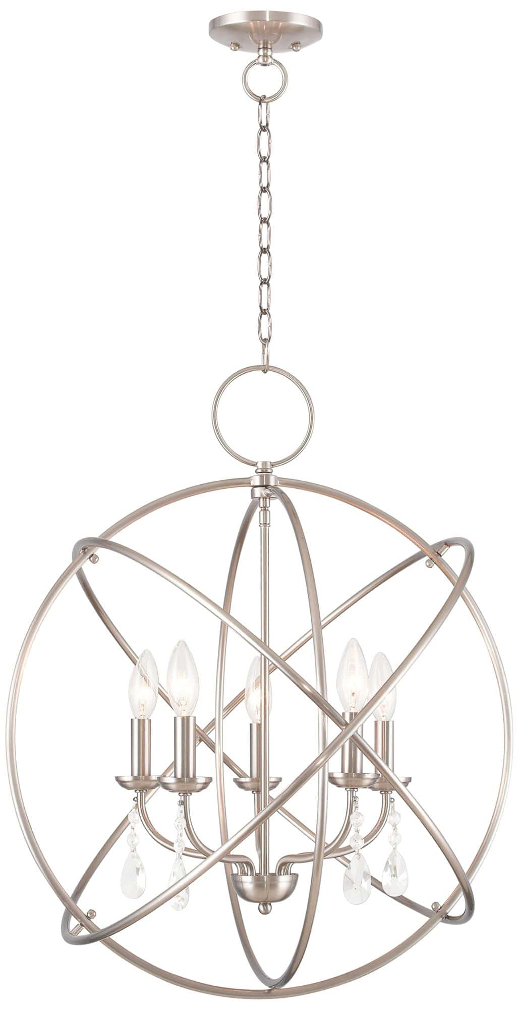 Livex Aria 22" Brushed Nickel 5-Light Open Orb Chandelier