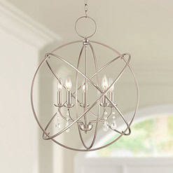 Livex Aria 22" Brushed Nickel 5-Light Open Orb Chandelier