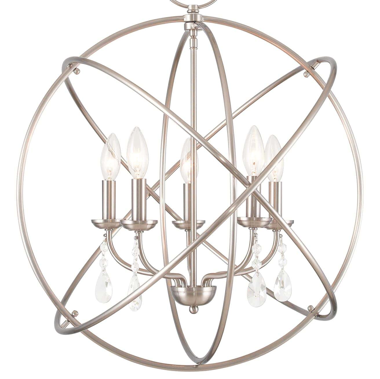 Livex Aria 22" Brushed Nickel 5-Light Open Orb Chandelier