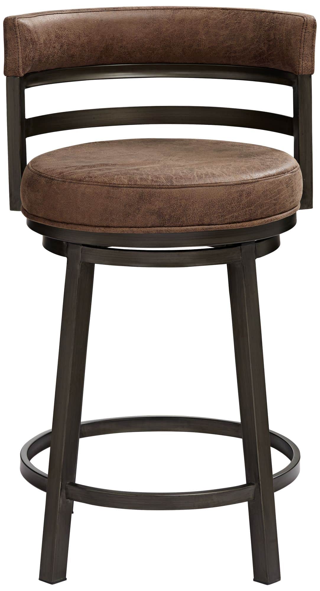 Armen Living Madrid 26 1/2" Bandero Tobacco Fabric Swivel Counter Stool