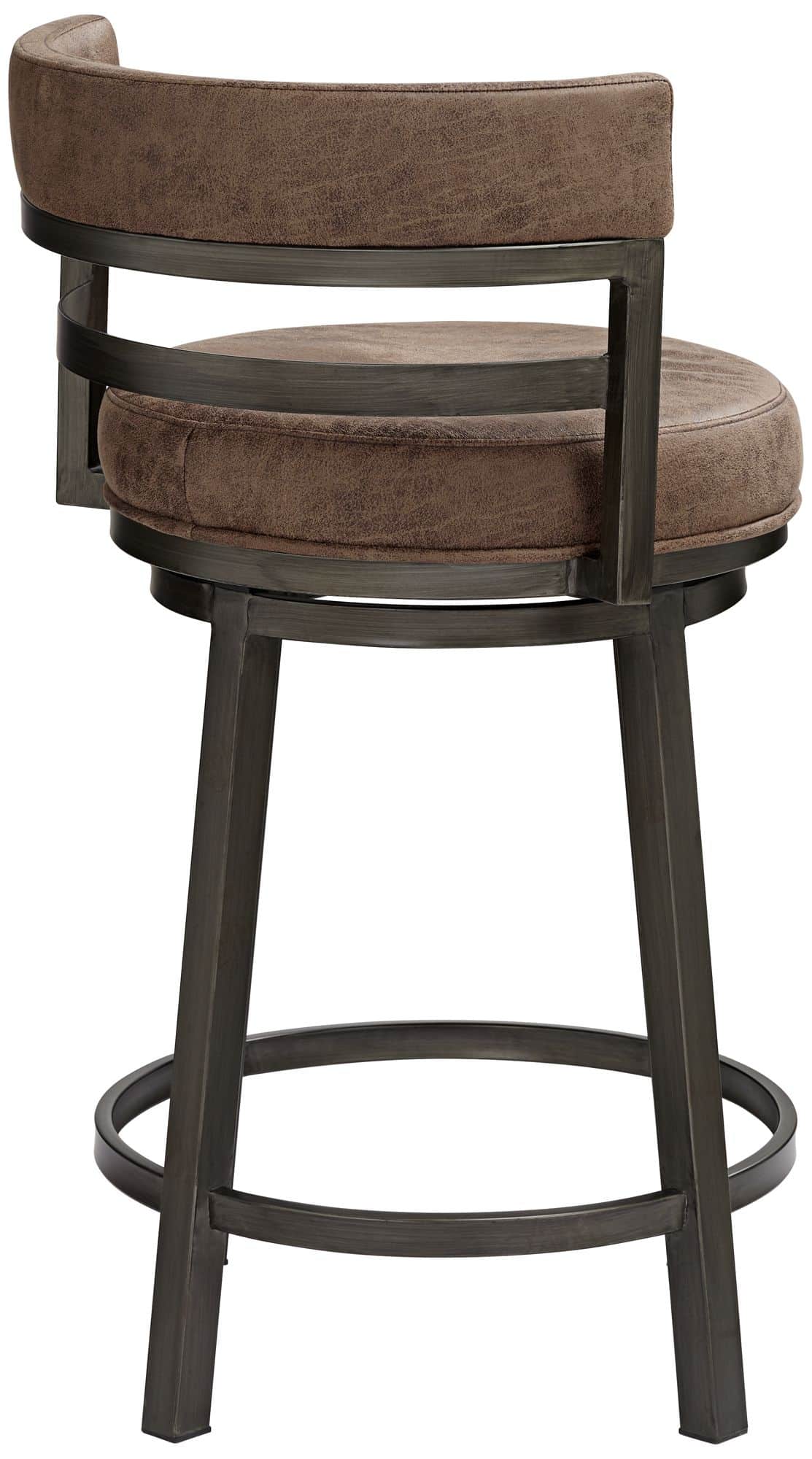 Armen Living Madrid 26 1/2" Bandero Tobacco Fabric Swivel Counter Stool